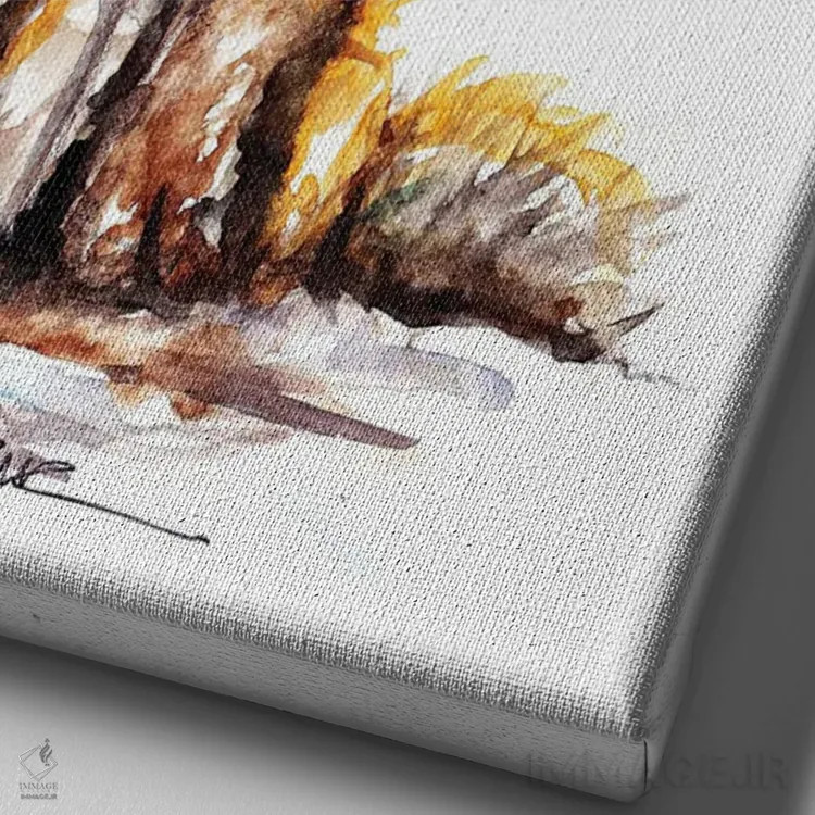 تابلو روباه مراقب اثر بیبزآرتس - نمای نزدیک بافت بوم