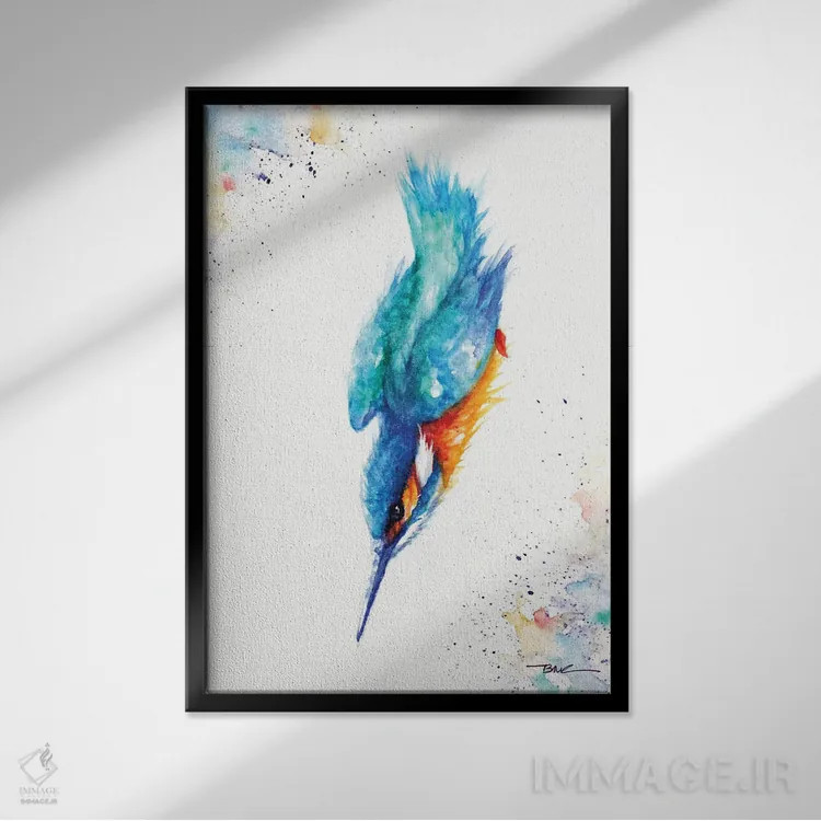 تابلو شیرجه بزن اثر بیبزآرتس - نمای قابدار مشکی