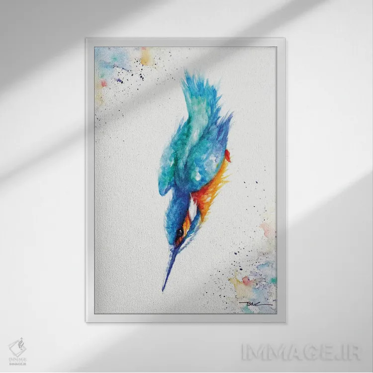 تابلو شیرجه بزن اثر بیبزآرتس - نمای قابدار سفید