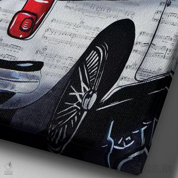 تابلو نمای عقب (آینه عقب یا نماباور) اثر براندون اسکات - نمای نزدیک بافت بوم