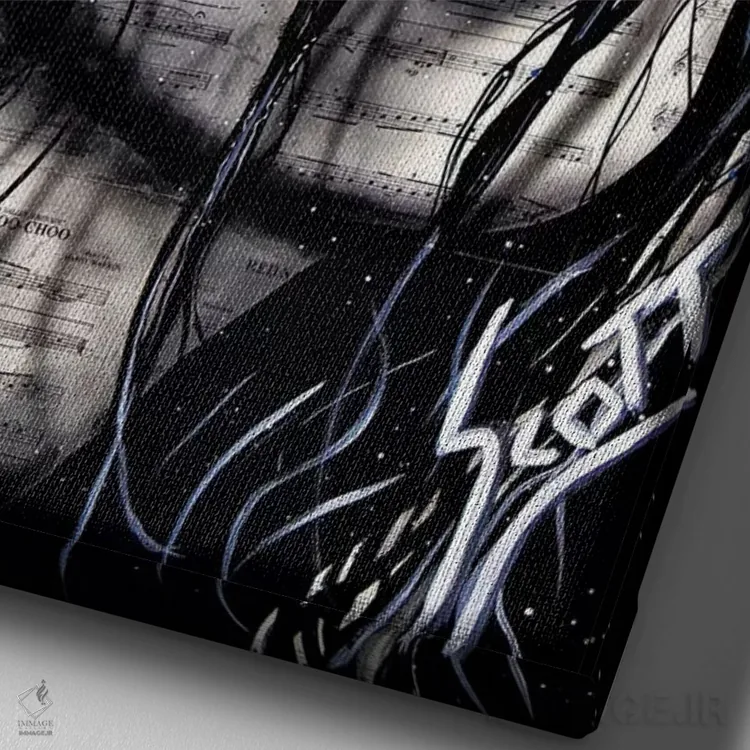 تابلو زیرِ آن ۱ اثر براندون اسکات - نمای نزدیک بافت بوم