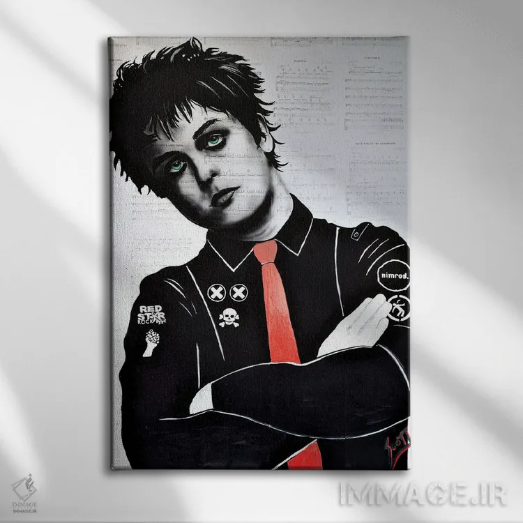 تابلو بیلی جو آرمسترانگ (موزیسین) اثر براندون اسکات - نمای روبهرو روی دیوار