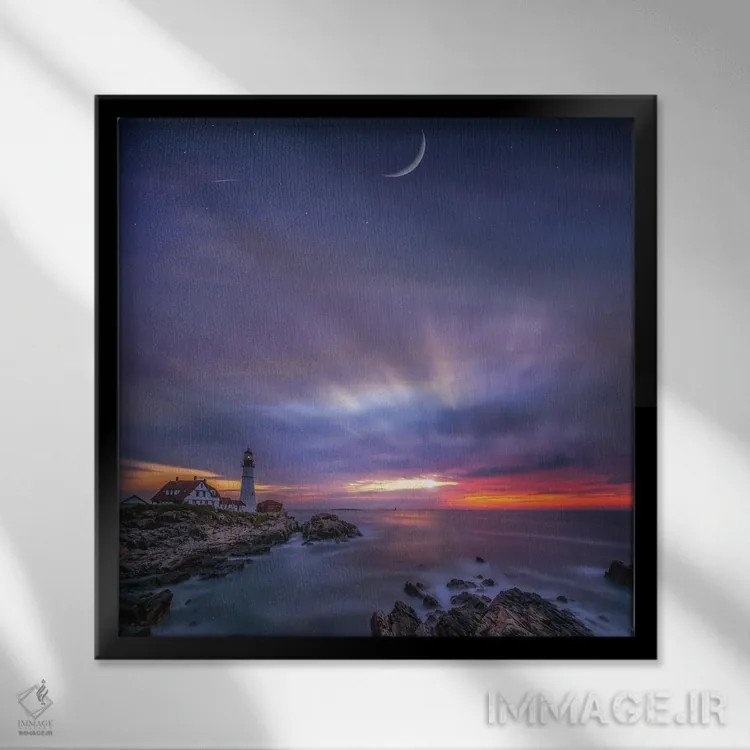 تابلو زیر ماه کیپ الیزابت اثر برنت شاونور - نمای قابدار مشکی