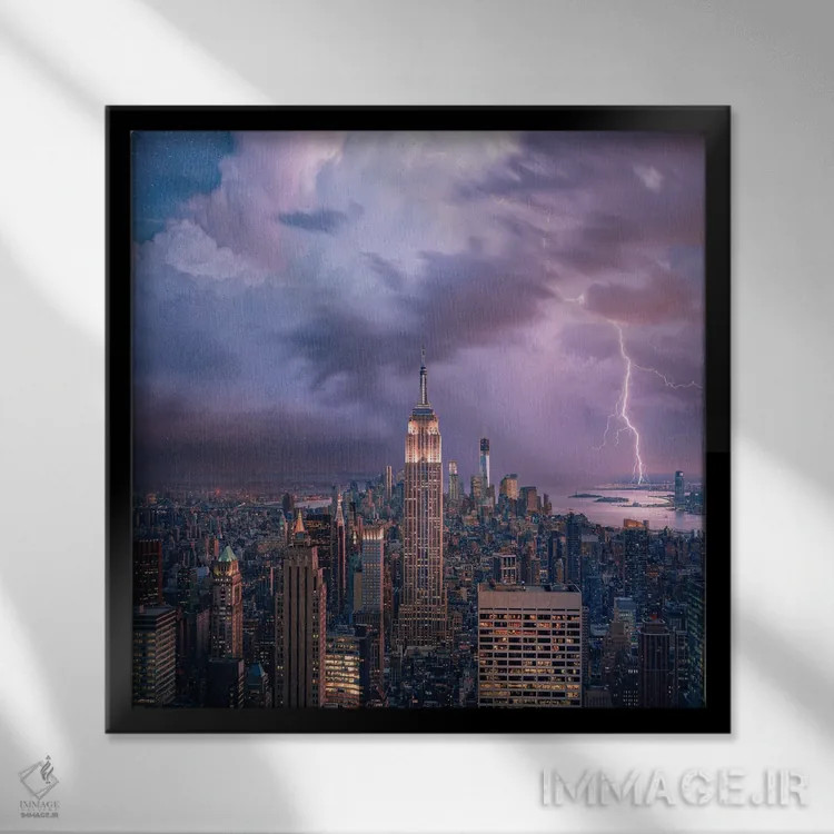 تابلو رویای شهر نیویورک اثر برنت شاونور - نمای قابدار مشکی