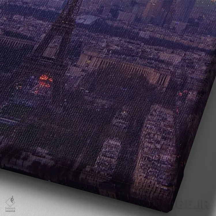 تابلو وحشت در پاریس اثر برنت شاونور - نمای نزدیک بافت بوم