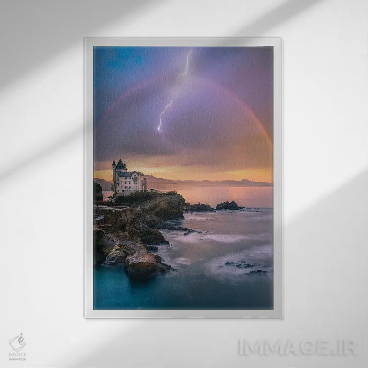 تابلو آرامش بیاریتز اثر برنت شاونور - نمای قابدار سفید