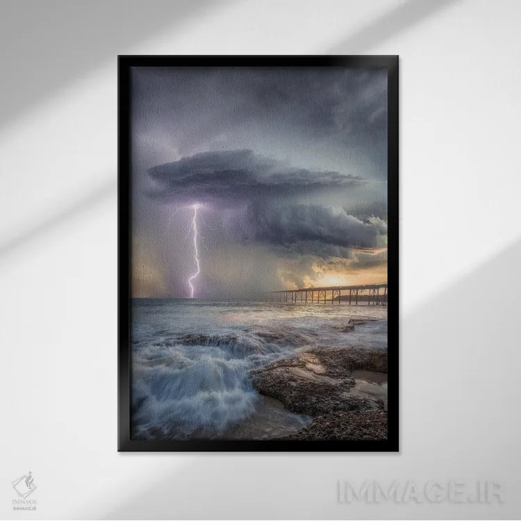 تابلو قدرت خلیج کاترین هیل (استرالیا) اثر برنت شاونور - نمای قابدار مشکی