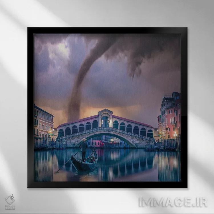 تابلو پیچش ایتالیا اثر برنت شاونور - نمای قابدار مشکی