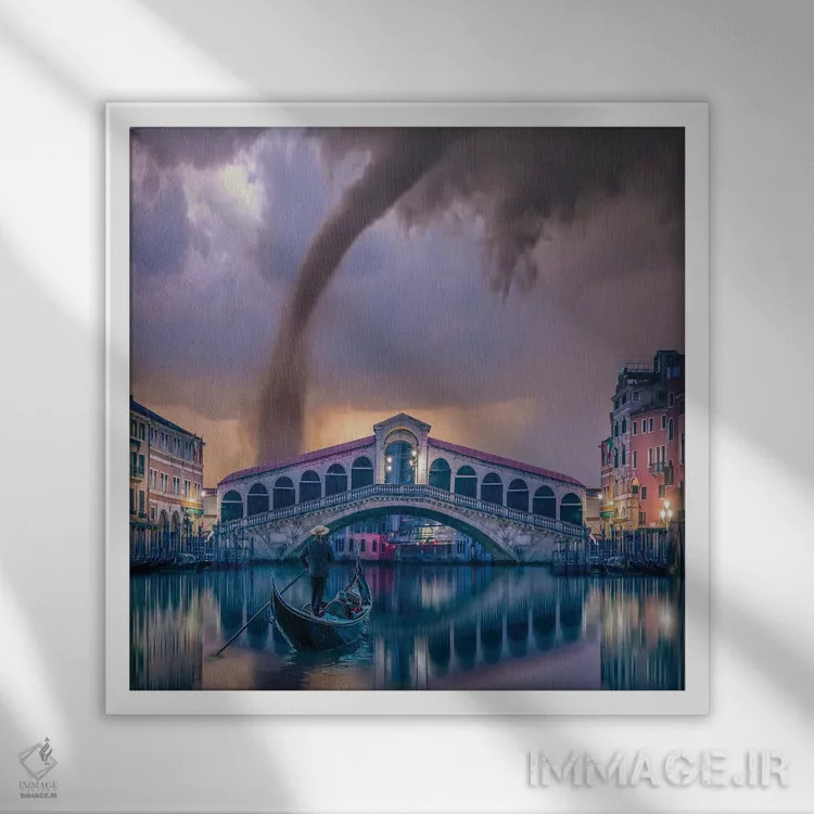 تابلو پیچش ایتالیا اثر برنت شاونور - نمای قابدار سفید