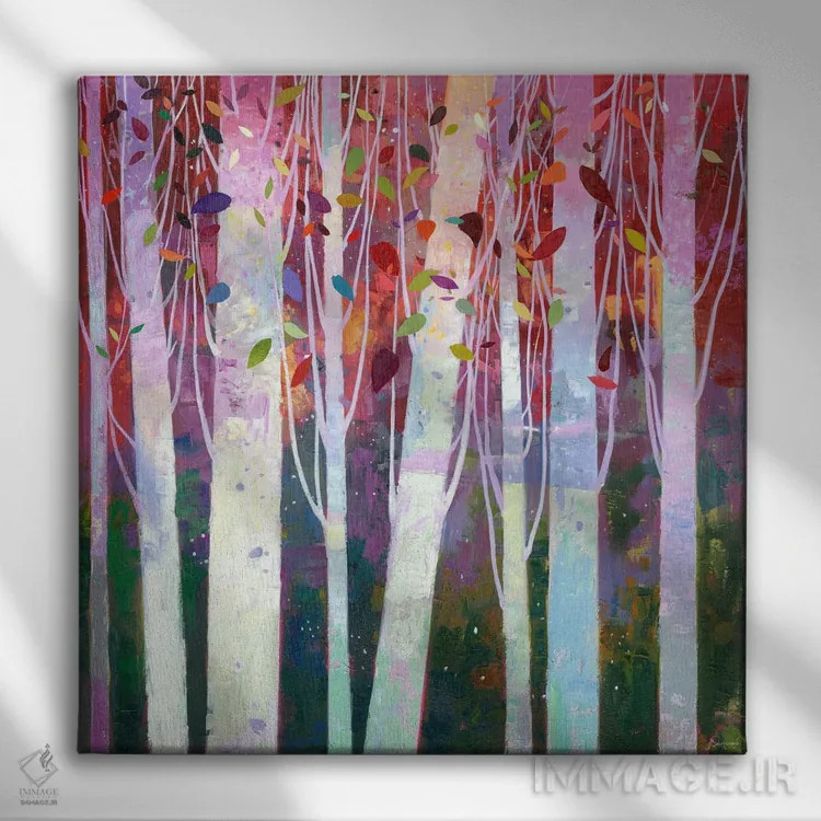 تابلو صنوبرها ۳ اثر بنیتو سالمرون - نمای روبهرو روی دیوار