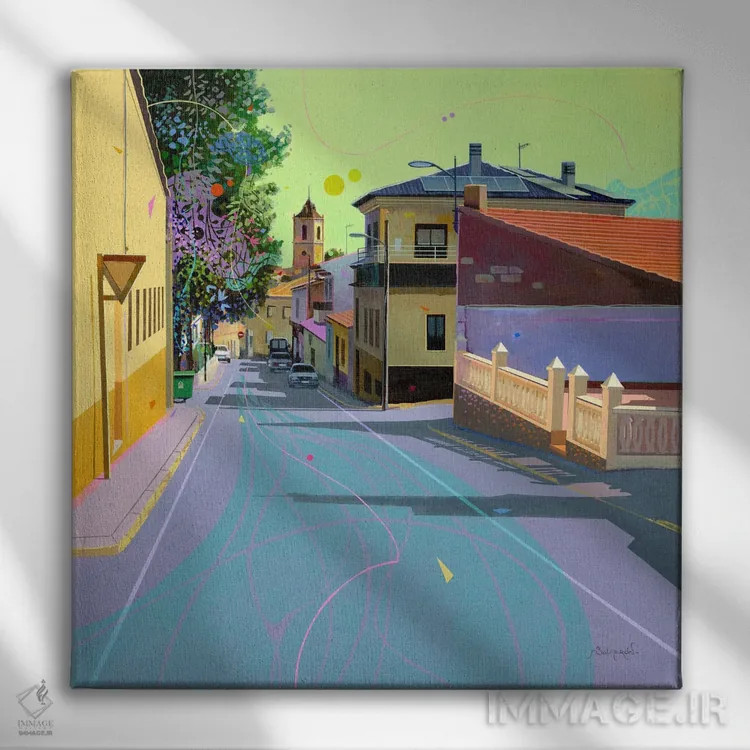 تابلو سنیزاته (شهر در اسپانیا) اثر بنیتو سالمرون - نمای روبهرو روی دیوار