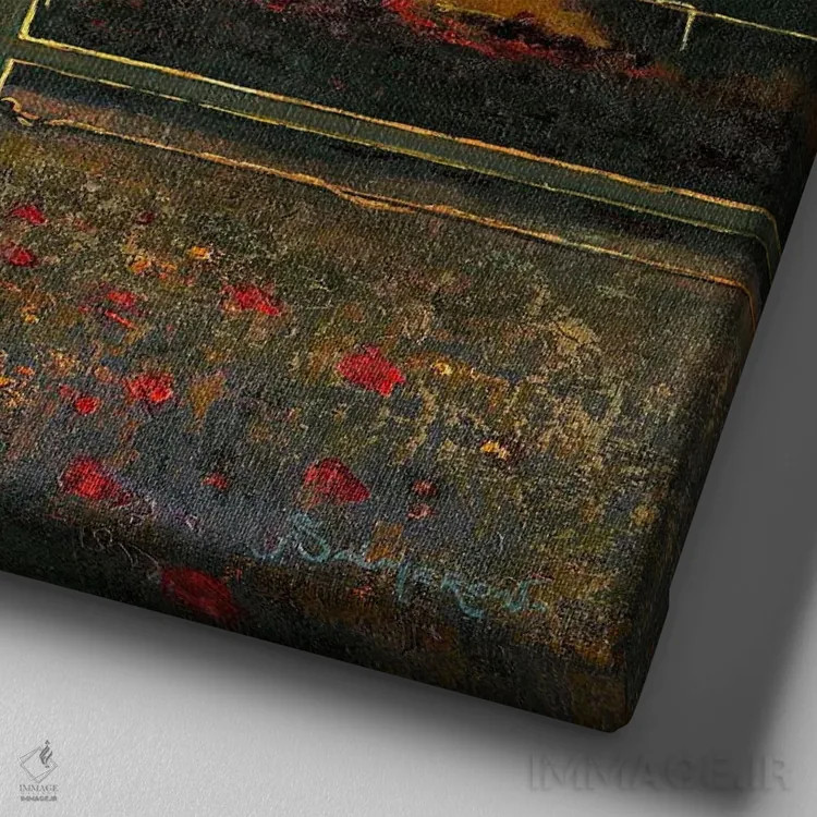 تابلو مزرعه ۲ اثر بنیتو سالمرون - نمای نزدیک بافت بوم