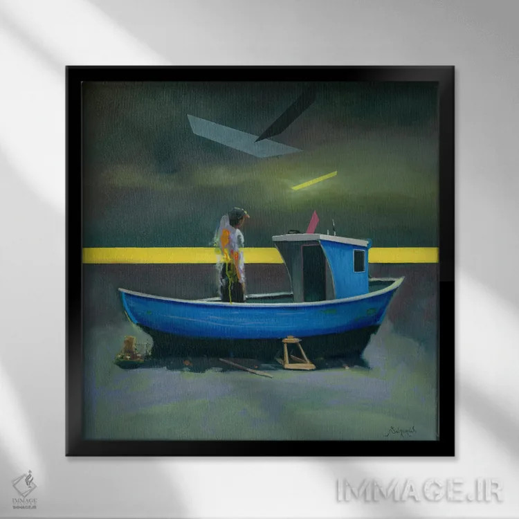 تابلو مفهومی ۴ اثر بنیتو سالمرون - نمای قابدار مشکی