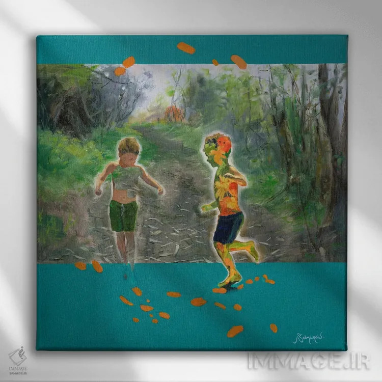 تابلو مفهومی ۵ اثر بنیتو سالمرون - نمای روبهرو روی دیوار