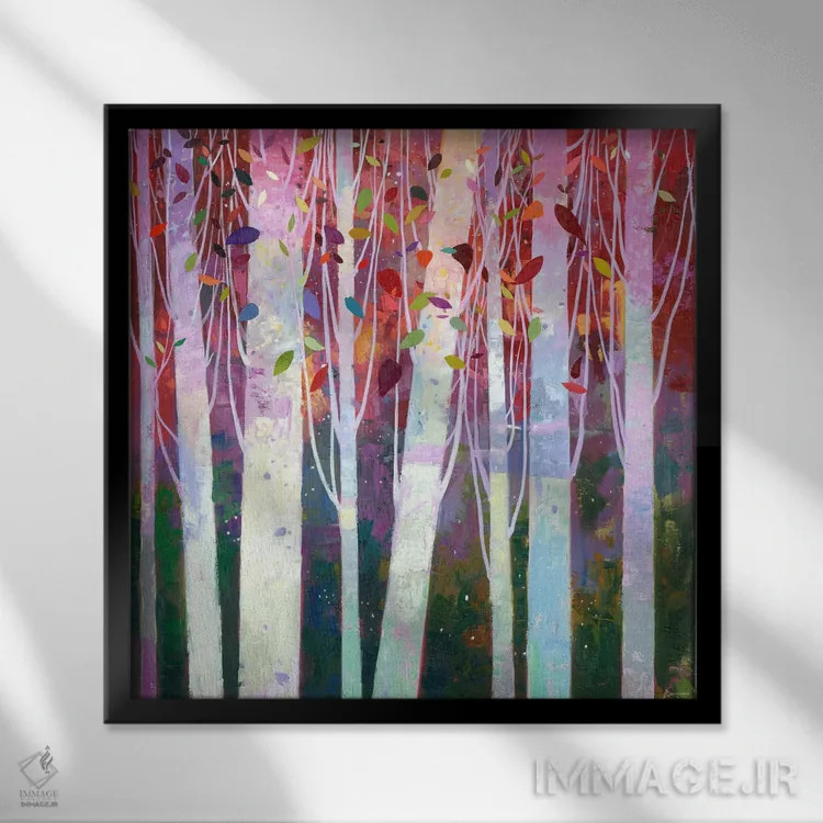 تابلو صنوبرها ۳ اثر بنیتو سالمرون - نمای قابدار مشکی