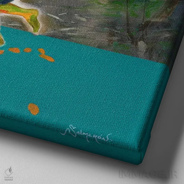 تابلو مفهومی ۵ اثر بنیتو سالمرون - نمای نزدیک بافت بوم