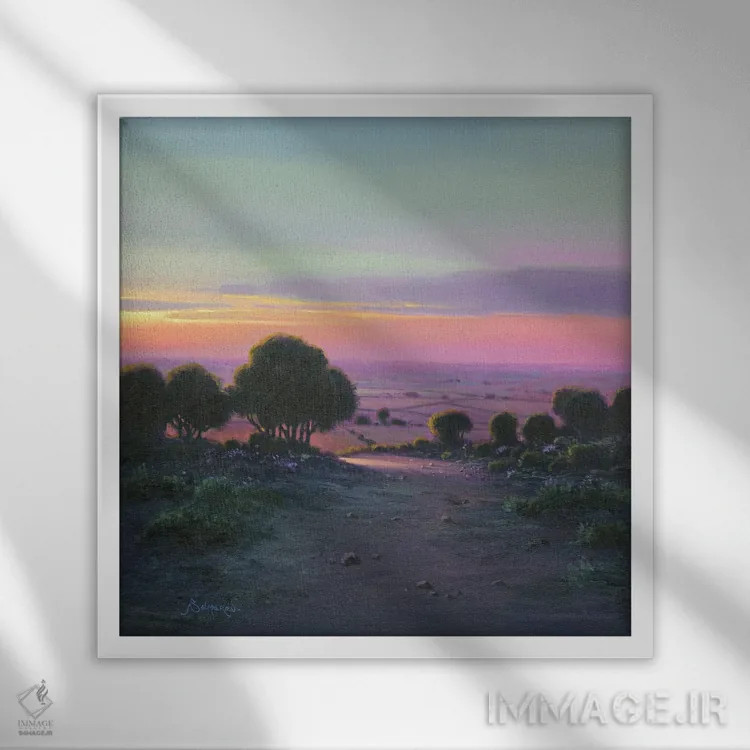 تابلو مزرعه ۱ اثر بنیتو سالمرون - نمای قابدار سفید