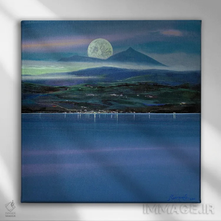 تابلو ال تیده ۱ (آتشفشان تنریف) اثر بنیتو سالمرون - نمای روبهرو روی دیوار