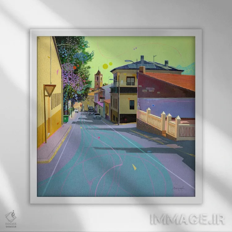 تابلو سنیزاته (شهر در اسپانیا) اثر بنیتو سالمرون - نمای قابدار سفید