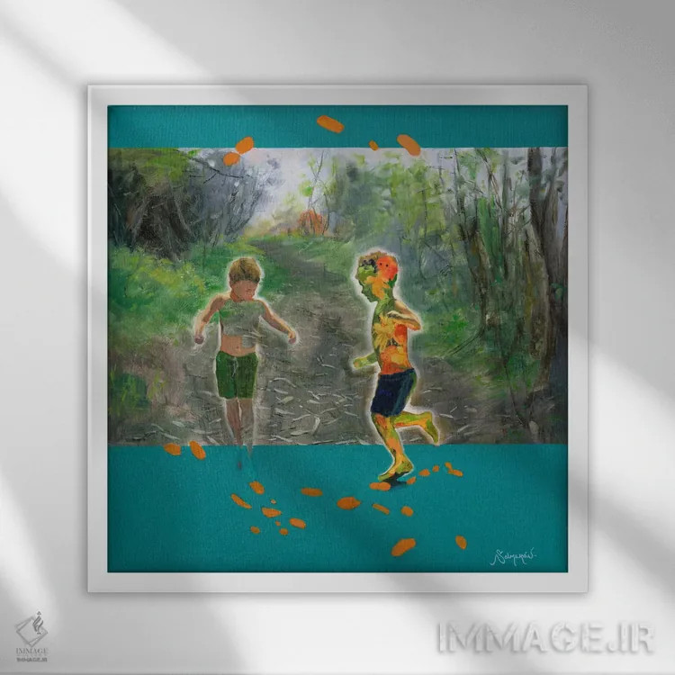 تابلو مفهومی ۵ اثر بنیتو سالمرون - نمای قابدار سفید