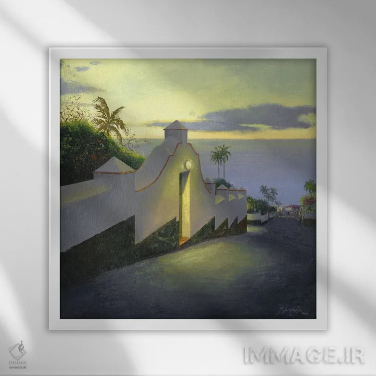 تابلو تپهٔ وییا - تنریف (جزایر قناری) اثر بنیتو سالمرون - نمای قابدار سفید