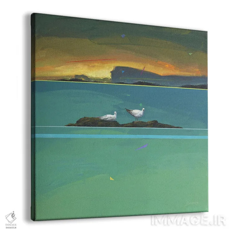 تابلو مرغان دریایی ۳ اثر بنیتو سالمرون - نمای پرسپکتیو محصول