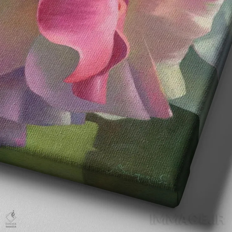 تابلو گل ۱ اثر بنیتو سالمرون - نمای نزدیک بافت بوم