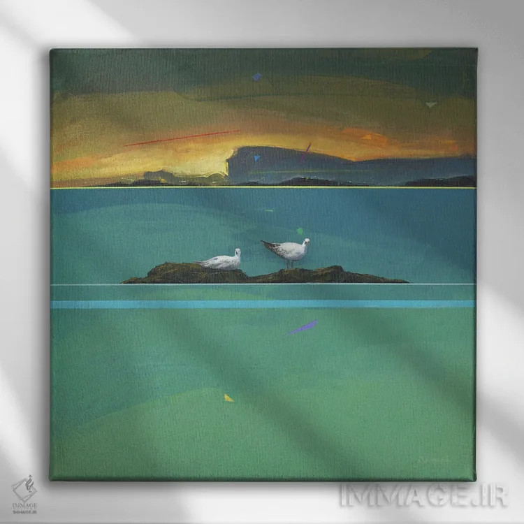 تابلو مرغان دریایی ۳ اثر بنیتو سالمرون - نمای روبهرو روی دیوار