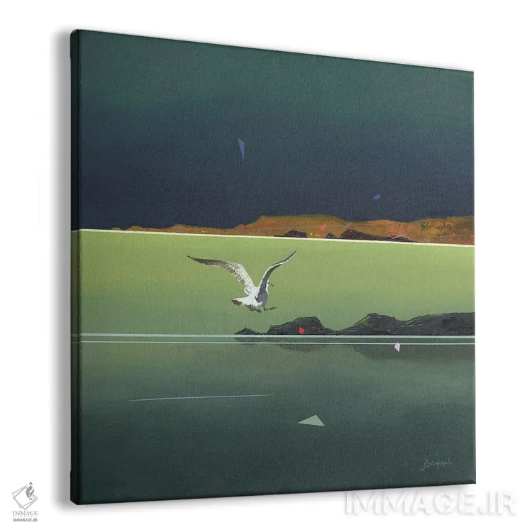 تابلو مرغان دریایی ۲ اثر بنیتو سالمرون - نمای پرسپکتیو محصول