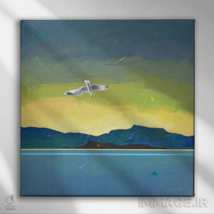 تابلو مرغان دریایی ۱ اثر بنیتو سالمرون - نمای روبهرو روی دیوار