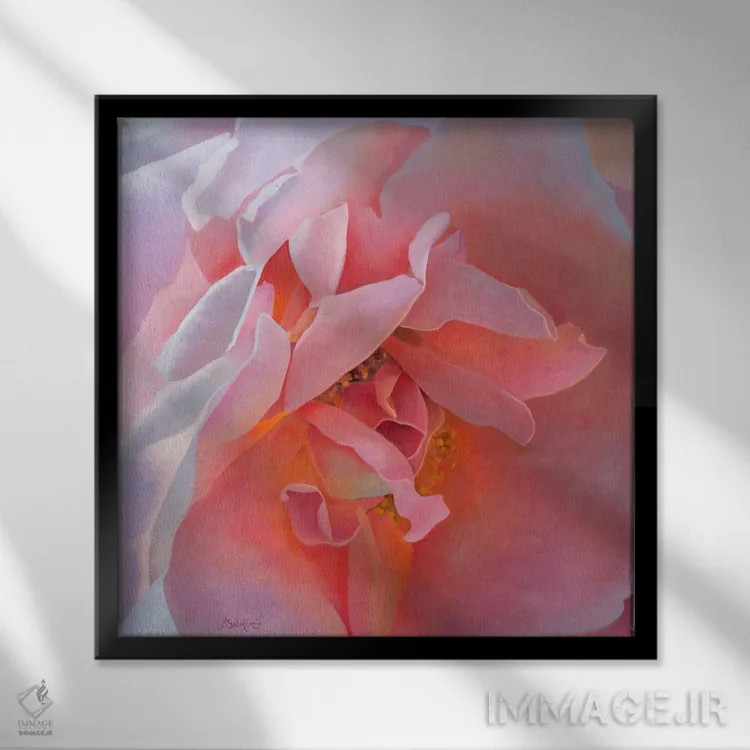 تابلو گل ۲ اثر بنیتو سالمرون - نمای قابدار مشکی