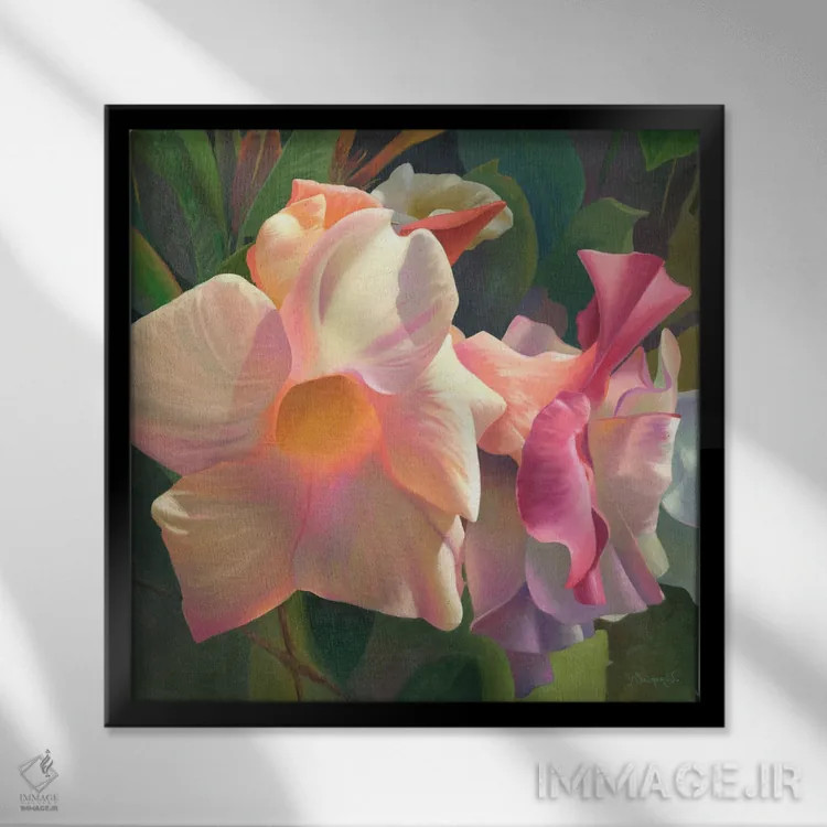 تابلو گل ۱ اثر بنیتو سالمرون - نمای قابدار مشکی