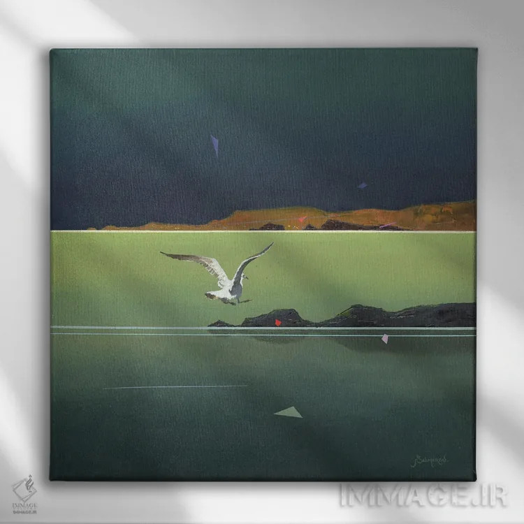 تابلو مرغان دریایی ۲ اثر بنیتو سالمرون - نمای روبهرو روی دیوار