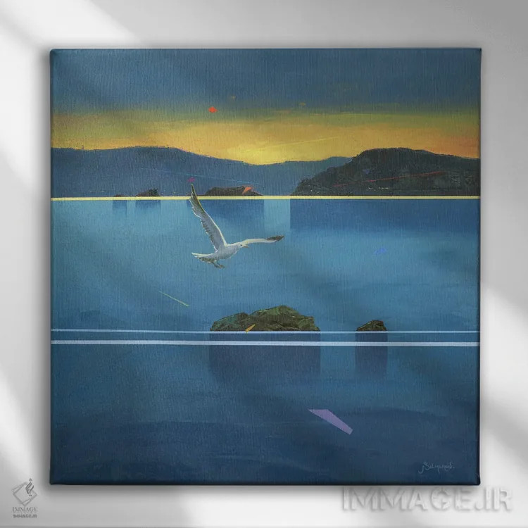 تابلو مرغان دریایی ۴ اثر بنیتو سالمرون - نمای روبهرو روی دیوار