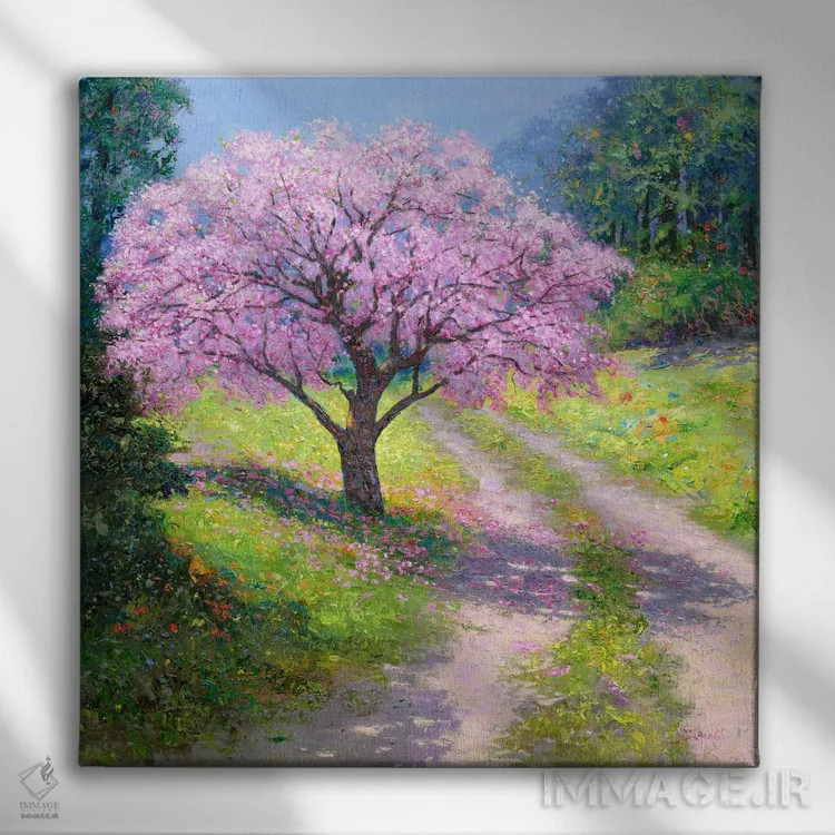 تابلو درخت بادام ۱ اثر بنیتو سالمرون - نمای روبهرو روی دیوار