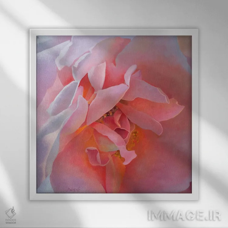 تابلو گل ۲ اثر بنیتو سالمرون - نمای قابدار سفید