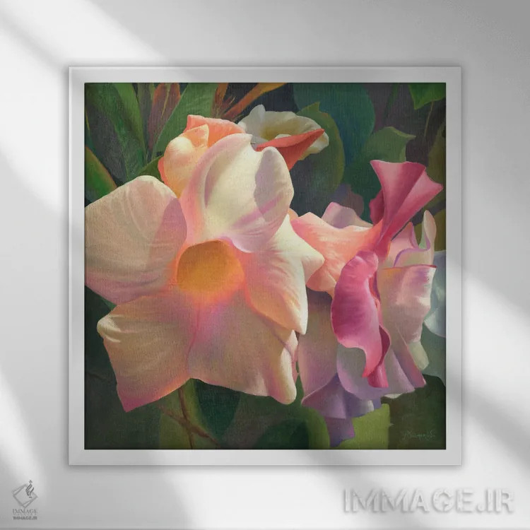 تابلو گل ۱ اثر بنیتو سالمرون - نمای قابدار سفید