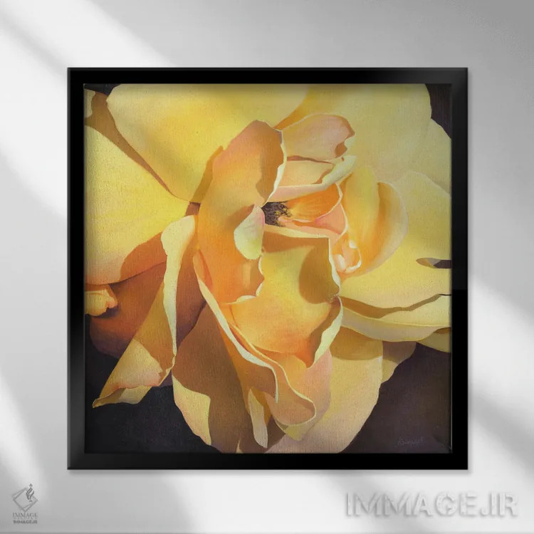 تابلو گل ۵ اثر بنیتو سالمرون - نمای قابدار مشکی