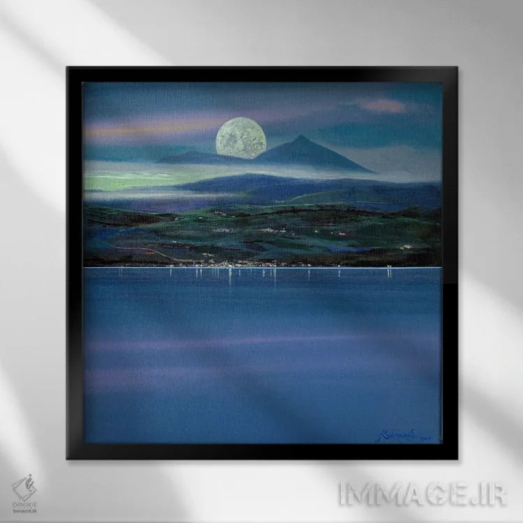 تابلو ال تیده ۱ (آتشفشان تنریف) اثر بنیتو سالمرون - نمای قابدار مشکی