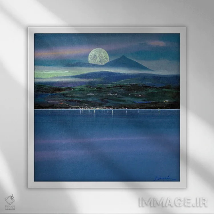 تابلو ال تیده ۱ (آتشفشان تنریف) اثر بنیتو سالمرون - نمای قابدار سفید