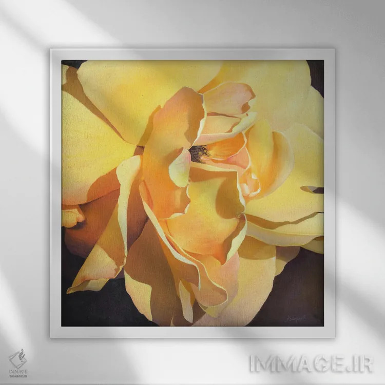 تابلو گل ۵ اثر بنیتو سالمرون - نمای قابدار سفید