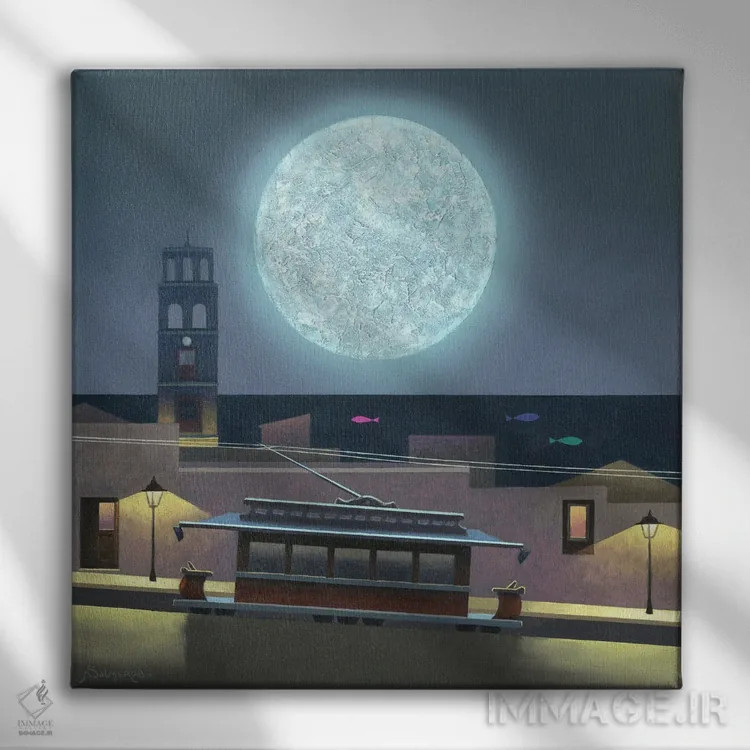 تابلو ماه ۱۰ اثر بنیتو سالمرون - نمای روبهرو روی دیوار