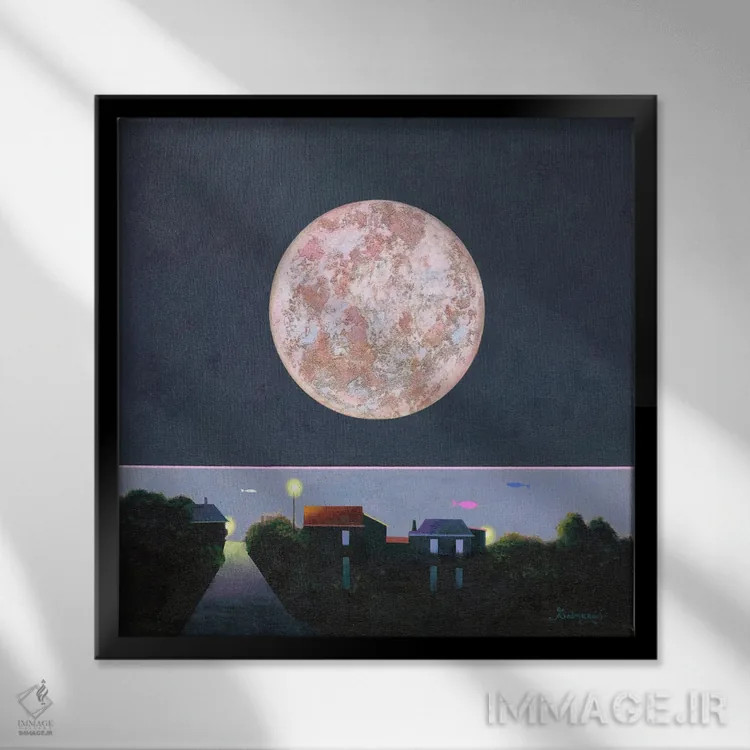 تابلو ماه ۱ اثر بنیتو سالمرون - نمای قابدار مشکی