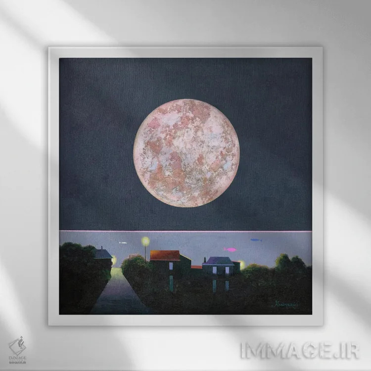 تابلو ماه ۱ اثر بنیتو سالمرون - نمای قابدار سفید