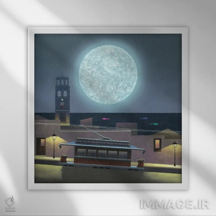 تابلو ماه ۱۰ اثر بنیتو سالمرون - نمای قابدار سفید