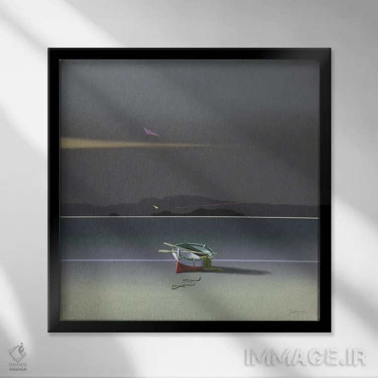 تابلو قایقها ۲ اثر بنیتو سالمرون - نمای قابدار مشکی