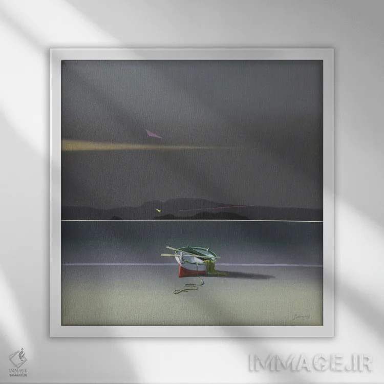 تابلو قایقها ۲ اثر بنیتو سالمرون - نمای قابدار سفید