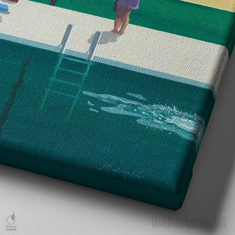 تابلو آرامش ۱ اثر بنیتو سالمرون - نمای نزدیک بافت بوم