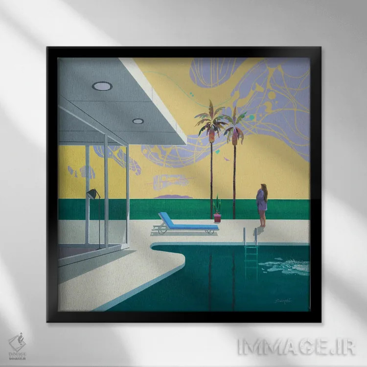 تابلو آرامش ۱ اثر بنیتو سالمرون - نمای قابدار مشکی