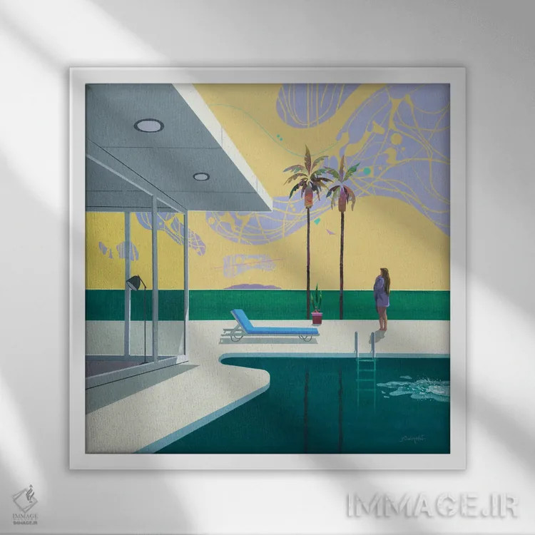 تابلو آرامش ۱ اثر بنیتو سالمرون - نمای قابدار سفید